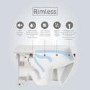 GRADE A1 - Close Coupled Rimless Toilet with Soft Close Seat - RAK Resort Maxi