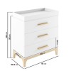 White and Wood Baby Changing Table with Drawers - Rue