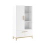 Nursery Wardrobe with Shelves in White and Wood - Rue