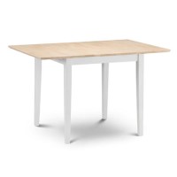 Julian Bowen Rufford Extendable Farmhouse Dining Table - Ivory with Wood Top