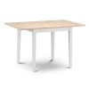 Julian Bowen Rufford Extendable Farmhouse Dining Table - Ivory with Wood Top
