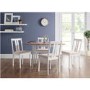 Julian Bowen Rufford Extendable Farmhouse Dining Table - Ivory with Wood Top