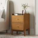 RUM001 Wooden Mid-Century 2-Drawer Bedside Table - Rumi