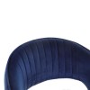 Navy Blue Velvet Adjustable Swivel Bar Stool with Curved Back - Runa