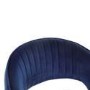 Blue Velvet Adjustable Swivel Bar Stool with Curved Back - Runa