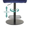 Navy Blue Velvet Adjustable Swivel Bar Stool with Back - Runa