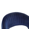 Navy Blue Velvet Adjustable Swivel Bar Stool with Back - Runa