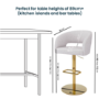 ONLY OPENED - Runa Curved Beige Boucle Adjustable Swivel Barstool with Gold Base