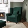 Green Velvet High Back Armchair - Rupert