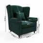 Green Velvet High Back Armchair - Rupert