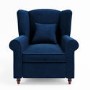 Navy Velvet High Back Armchair - Rupert 