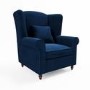 Navy Velvet High Back Armchair - Rupert 