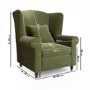 Olive Green Velvet High Back Armchair - Rupert