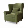 Olive Green Velvet High Back Armchair - Rupert