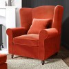 Burnt Orange Velvet High Back Armchair - Rupert