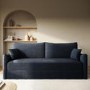 Navy Blue Chenille Fabric 3-Seater Pull Out Sofa Bed - River