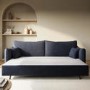Navy Blue Chenille Fabric 3-Seater Pull Out Sofa Bed - River