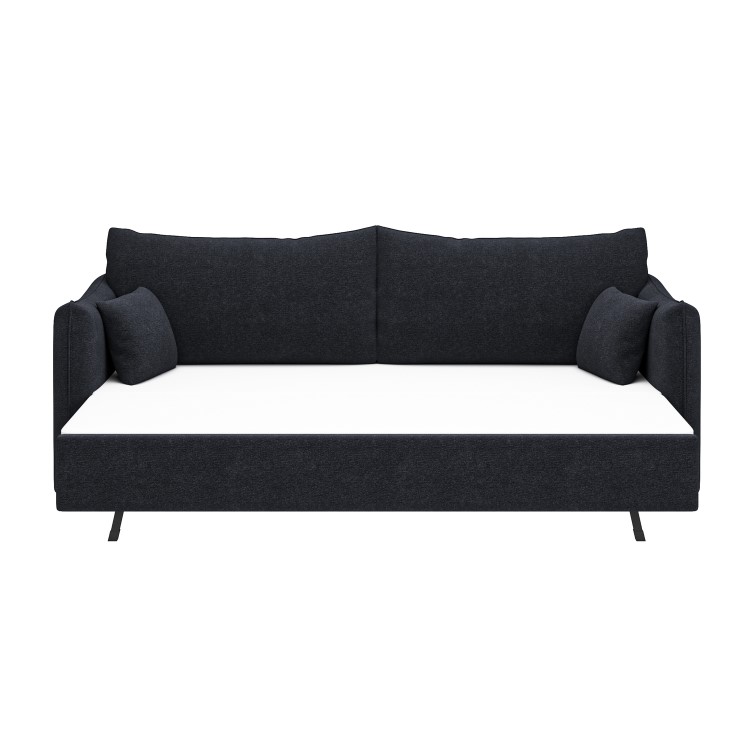 Navy Blue Chenille Fabric 3-Seater Pull Out Sofa Bed - River