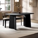 RVV003 Black Wooden Dining Table - Seats 4 - 6 - Rivo