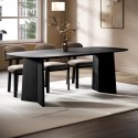 RVV004 Large Black Wooden Dining Table - Seats 6 - 8 - Rivo