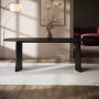 Large Rectangular Black Wooden Dining Table - Seats 6 - 8 - Rivo