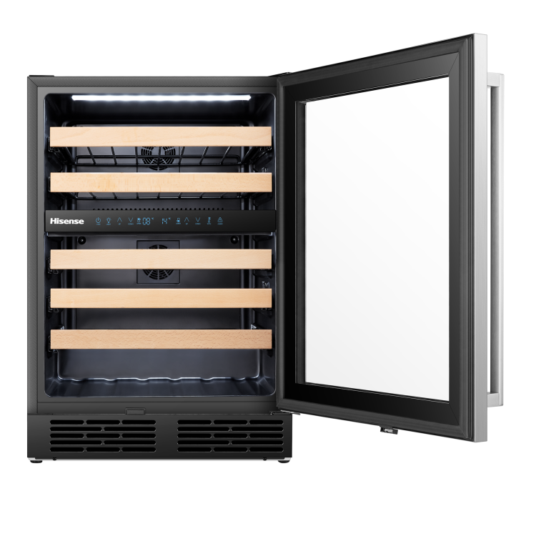 Refurbished Hisense RW17W4NWG0 Freestanding 46 Bottle Wine Cooler Stainless Steel