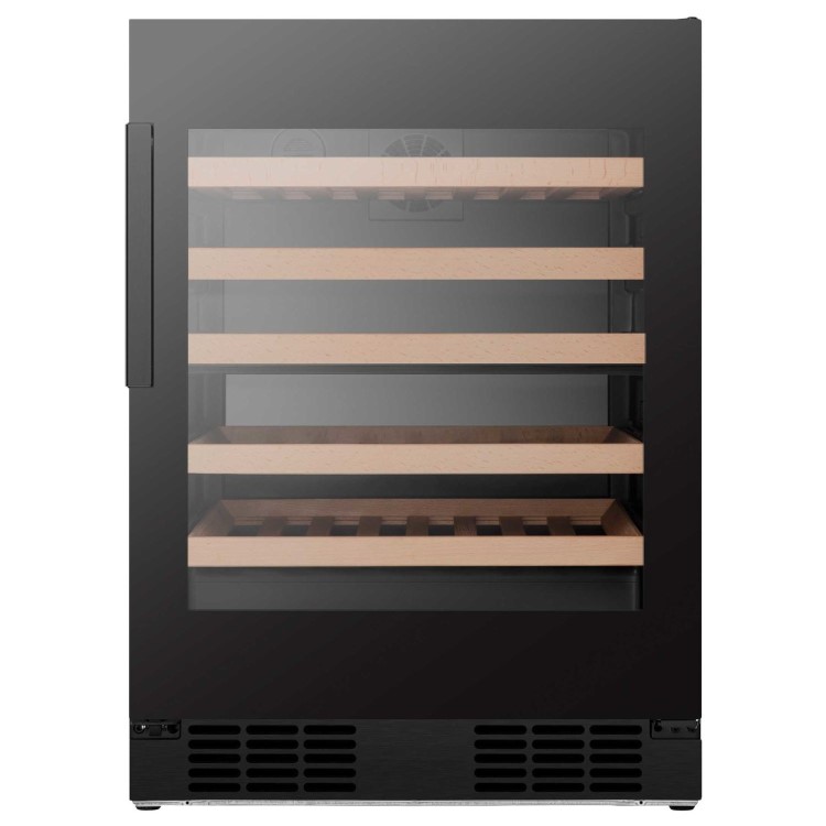 Refurbished Hisense 46 Bottle Capacity Wine Cooler- Black Glass - F Rated