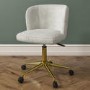 Cream Faux Sheepskin Teddy Office Swivel Chair - Rowan
