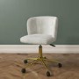 Cream Faux Sheepskin Teddy Office Swivel Chair - Rowan