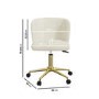 Cream Faux Sheepskin Teddy Office Swivel Chair - Rowan