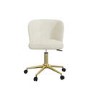 Cream Faux Sheepskin Teddy Office Swivel Chair - Rowan