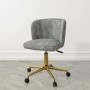 Grey Faux Sheepskin Teddy Office Swivel Chair - Rowan