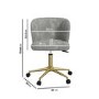 Grey Faux Sheepskin Teddy Office Swivel Chair - Rowan