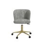 Grey Faux Sheepskin Teddy Office Swivel Chair - Rowan