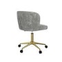 Grey Faux Sheepskin Teddy Office Swivel Chair - Rowan