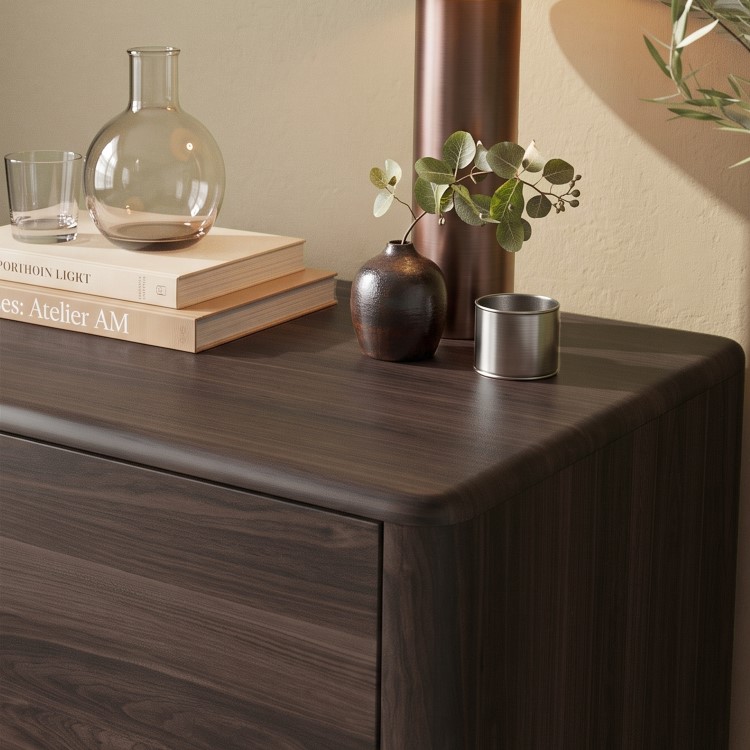 Modern Walnut 3 Drawer Chest of Drawers - Rowan