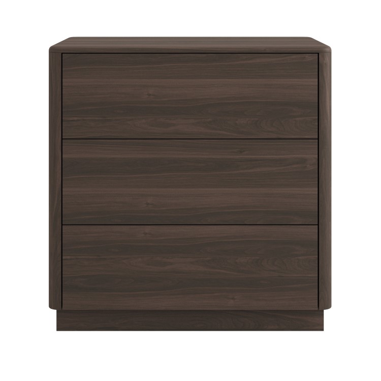 Modern Walnut 3 Drawer Chest of Drawers - Rowan