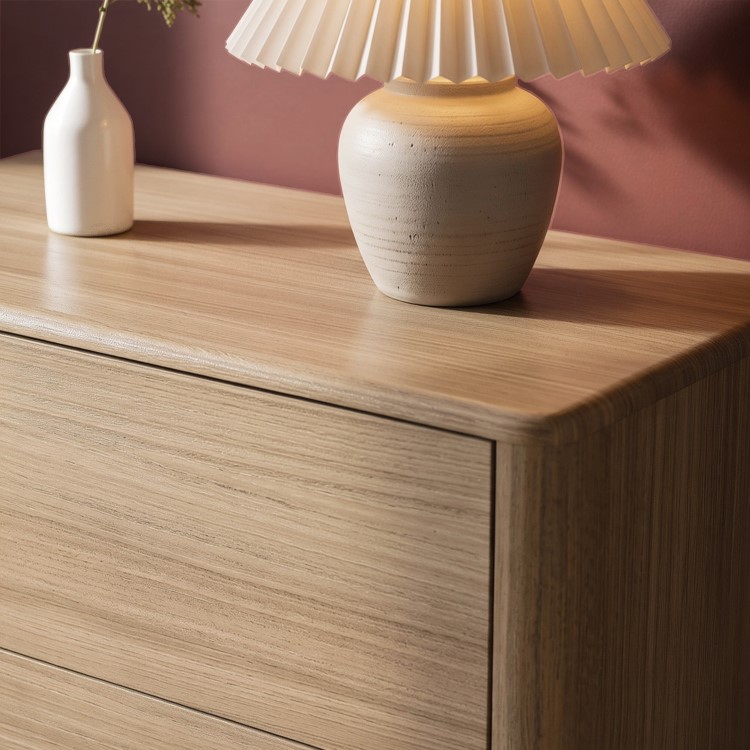 Modern Oak 3 Drawer Chest of Drawers - Rowan