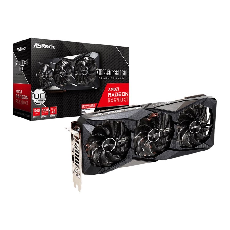 ASROCK AMD Radeon RX 6700 XT Challenger Pro 12GB OC Triple Fan Graphics Card