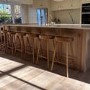 ONLY OPENED - Solid Weathered Oak Kitchen Counter Stool - 70cm - Rayne