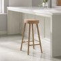 ONLY OPENED - Solid Weathered Oak Kitchen Counter Stool - 70cm - Rayne