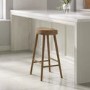 Solid Weathered Oak Kitchen Counter Stool - 70cm - Rayne