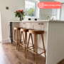 ONLY OPENED - Solid Weathered Oak Kitchen Counter Stool - 70cm - Rayne