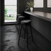 Black Solid Oak Kitchen Stool - 70cm - Rayne