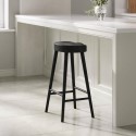RYN002 Black Solid Oak Kitchen Counter Stool - 70cm - Rayne