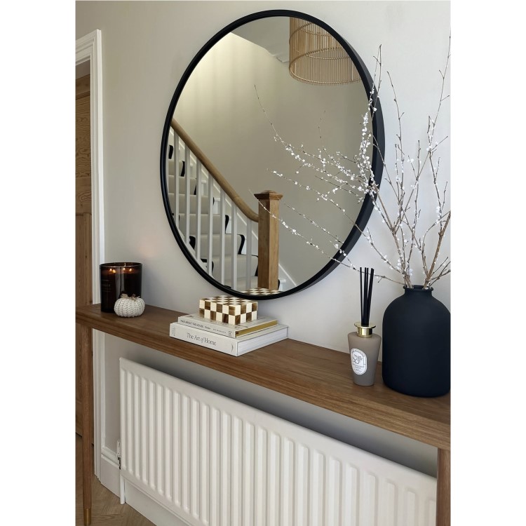 Extra Small & Narrow Solid Weathered Oak Console Table - 80cm - Rayne