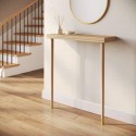 RYN003 Extra Small & Narrow Solid Weathered Oak Console Table - 80cm - Rayne