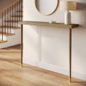 RYN004 Small & Narrow Solid Weathered Oak Console Table - 115cm - Rayne
