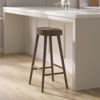 Walnut Solid Oak Kitchen Counter Stool - 70cm - Rayne Walnut Solid Oak Kitchen Counter Stool - 70cm - Rayne