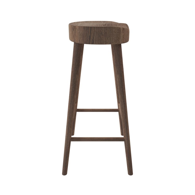 Walnut Solid Oak Kitchen Counter Stool - 70cm - Rayne